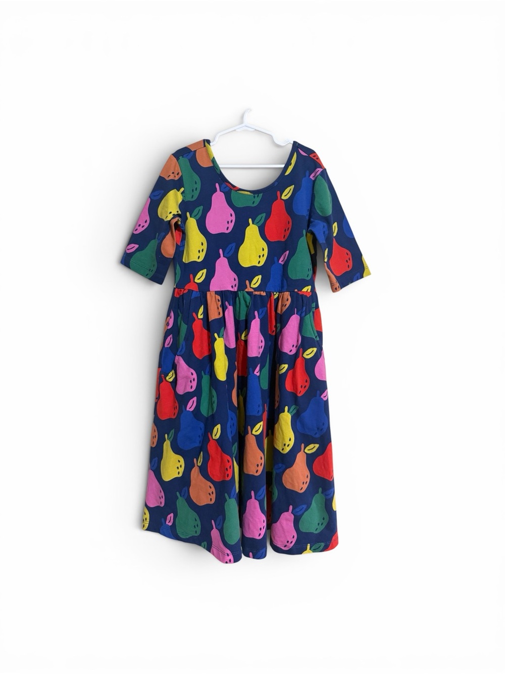 Hanna Andersson Colorful Pear Print Twirl Dress Girls Size 10